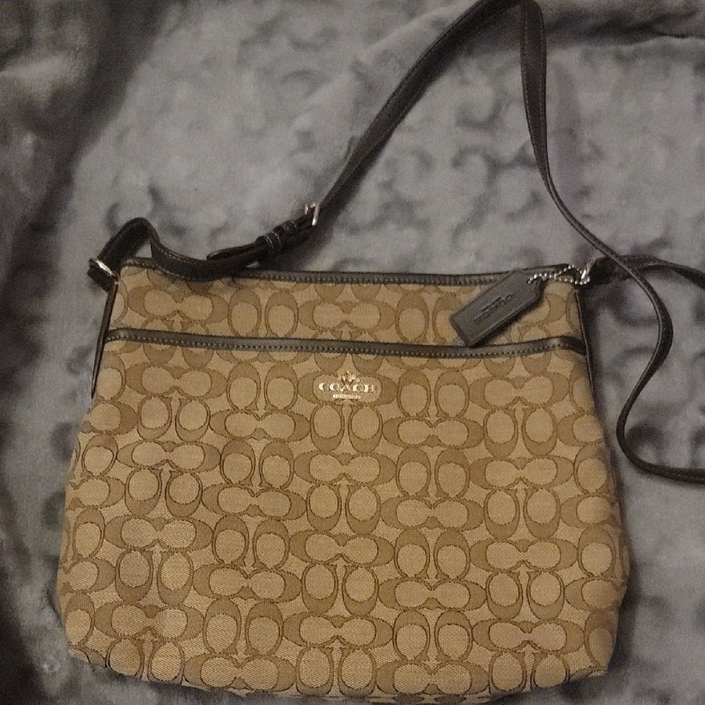Coach Brown Crossbody Bag with Signature Monogram